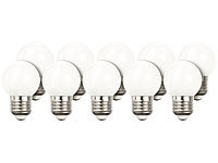 Luminea Retro-LED-Lampe E27, 3 W, G45, 350 lm, weiß, 5000 K, 10er-Set; LED-Tropfen E27 (tageslichtweiß) 