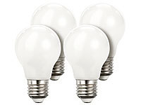 Luminea Retro-LED-Lampe, E27, 3 W, A55, 350 lm, warmweiß, 4er-Set; LED-Spots GU10 (warmweiß), LED-Tropfen E27 (tageslichtweiß) 