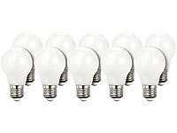 Luminea Retro-LED-Lampe, E27, 3 W, A55, 350 lm, warmweiß, 10er-Set; LED-Spots GU10 (warmweiß) 
