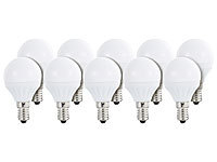 Luminea LED-Tropfen, 4 W, E14, 300 lm, 160°, P45-P, tageslichtweiß, 10er-Set; LED-Tropfen E27 (warmweiß) 