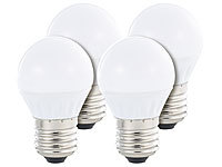 Luminea LED-Tropfen, 4 W, E27, 300 lm, 160°, P45, warmweiß, 4er-Set; LED-Spots GU10 (warmweiß), LED-Tropfen E27 (tageslichtweiß) 