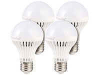 Luminea LED-Lampe E27, 7 W, dimmbar, tageslichtweiß 5400 K, 490 lm, 4er-Set; LED-Tropfen E27 (warmweiß) 