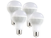 Luminea LED-Lampe, 9W, E27, warmweiß, 3000 K, 585 lm, 4er Set; LED-Tropfen E27 (tageslichtweiß) 