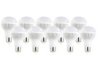 Luminea LED-Lampe E27, 9W, tageslichtweiß 5400 K, 630 lm, 10-er Set; LED-Tropfen E27 (warmweiß) 