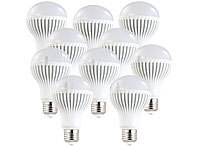 Luminea LED-Lampe, 9W, E27, warmweiß, 3000 K, 585 lm, 10-er Set; LED-Spots GU10 (warmweiß), LED-Tropfen E27 (tageslichtweiß) 