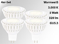 Luminea High-Power LED-Spot GU5.3 , 5W, 12V, warmweiß, 320 lm, 4er-Set; LED-Spots GU10 (warmweiß) LED-Spots GU10 (warmweiß) 