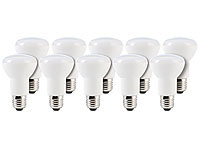 Luminea LED-Reflektor E27, R63, 8 W, 600 lm, tageslichtweiß 6400 K, 10er-Set; LED-Tropfen E27 (warmweiß) LED-Tropfen E27 (warmweiß) 