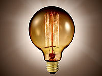 Luminea Vintage-Schmucklampe in Globe-Form, gitterförmiger Glühdraht, E27