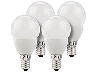 Luminea LED-Tropfen, E14, 3 W, 250 lm, 160°, 3000 K, warmweiß, 4er-Set; LED-Tropfen E27 (warmweiß) 