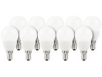Luminea LED-Tropfen, E14, 3 W, 250 lm, 160°, 6.400 K, tageslichtweiß, 10er-Set; LED-Tropfen E27 (tageslichtweiß) 