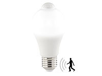 Luminea LED-Lampe, PIR-Sensor, 12 W, E27, tageslichtweiß, 6500 K, 1.055 Lumen; LED-Tropfen E27 (warmweiß) LED-Tropfen E27 (warmweiß) LED-Tropfen E27 (warmweiß) 