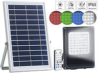 Luminea Solar-LED-Fluter für außen, RGBW, 30 Watt, mit Fernbedienung & Timer