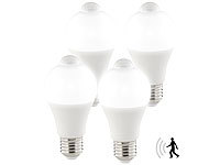 Luminea 4er-Set LED-Lampen, PIR-Sensor, 12 Watt, E27, tageslichtweiß, 6500 K; LED-Tropfen E27 (warmweiß) LED-Tropfen E27 (warmweiß) LED-Tropfen E27 (warmweiß) 