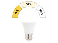 Luminea LED-Lampe mit 3 Helligkeitsstufen, 14 W, 1400 lm, E27, tageslichtweiß; LED-Tropfen E27 (warmweiß) LED-Tropfen E27 (warmweiß) 