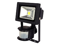 Luminea COB-LED-Fluter 10 W mit PIR-Sensor, 6500 K, IP44, schwarz; Wasserfeste LED-Fluter (warmweiß) Wasserfeste LED-Fluter (warmweiß) 
