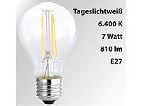 Luminea LED-Filament-Birne, A60, A++, E27, 7 W, 810 lm, 270°, 6400 K; LED-Tropfen E27 (warmweiß) LED-Tropfen E27 (warmweiß) 