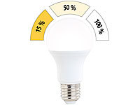 Luminea LED-Lampe mit 3 Helligkeitsstufen, 14 W, 1400 lm, E27, warmweiß, A60; LED-Tropfen E27 (warmweiß) LED-Tropfen E27 (warmweiß) 