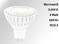 Luminea High-Power LED-Spot, GU5.3, warmweiß, 5 W, 320 lm; LED-Tropfen E27 (warmweiß) 