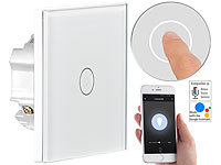 Luminea Home Control Touch-Lichtschalter, WLAN, kompat. zu Siri, Alexa & Google Assistant
