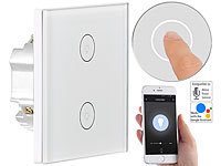Luminea Home Control Touch-Doppel-Lichttaster, Amazon Alexa & Google Assistant kompatibel