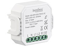 Luminea Home Control WLAN-Unterputz-2-Kanal-Lichtschalter & -Dimmer, App, Sprachsteuerung; WLAN-Lichttaster WLAN-Lichttaster WLAN-Lichttaster WLAN-Lichttaster 