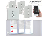 Luminea Home Control 4er-Set Rollladen-Touch-Unterputz-Steuerung, App & Sprachsteuerung