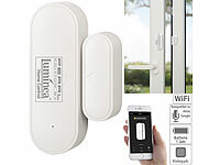 Luminea Home Control WLAN-Tür und Fensteralarm mit weltweitem App-Zugriff, Sprachsteuerung