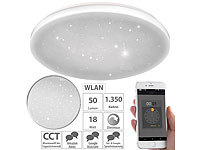 Luminea Home Control Smarte WLAN-Sternen-Deckenleuchte mit CCT-LEDs, 18 W, 1350 lm, Ø 34 cm