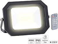 Luminea Wetterfester LED-Fluter, Radar-Bewegungssensor, Fernbedienung, 60 W; Wasserfeste LED-Fluter (warmweiß) 