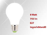 Luminea SMD-LED-Lampe E27, 360°, 7,5 Watt, 750 Lumen, tageslichtweiß; LED-Tropfen E27 (warmweiß) LED-Tropfen E27 (warmweiß) 