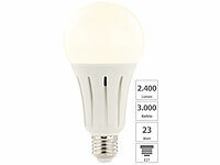 Luminea High-Power-LED-Lampe E27, 23 Watt, 2.400 Lumen, warmweiß 3.000 K; LED-Tropfen E27 (warmweiß) 