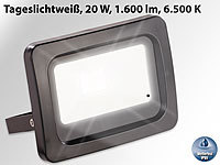 Luminea Mini-LED-Fluter, 20 W, 1.600 lm, IP65, 6.500 K, tageslichtweiß; Wasserfeste LED-Fluter (warmweiß) Wasserfeste LED-Fluter (warmweiß) Wasserfeste LED-Fluter (warmweiß) 