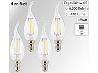 Luminea LED-Filament-Kerzen Ba35, E14, 470 lm, 4 W, 360°, 4er-Set; LED-Kerzen E14 (warmweiß) LED-Kerzen E14 (warmweiß) 