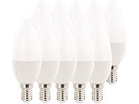 Luminea LED-Kerzen E14, A+, 6 Watt, 480 Lumen, warmweiß, 270°, B35, 10er-Set; LED-Tropfen E27 (warmweiß) LED-Tropfen E27 (warmweiß) 