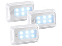 Luminea LED-Nachtlicht mit Bewegungs & Dämmerungs-Sensor, Batterie, 3er-Set; LED-Schrankleuchten mit Bewegungs- & Lichtsensoren LED-Schrankleuchten mit Bewegungs- & Lichtsensoren LED-Schrankleuchten mit Bewegungs- & Lichtsensoren 