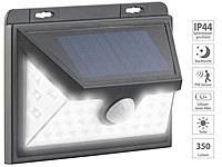 Luminea Solar-LED-Wandleuchte mit Bewegungs-Sensor & Akku, 350 Lumen, 7,2 Watt; LED-Fluter mit Bewegungsmelder (tageslichtweiß) LED-Fluter mit Bewegungsmelder (tageslichtweiß) LED-Fluter mit Bewegungsmelder (tageslichtweiß) 