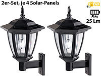 Luminea 2er-Set Solar-LED Außen-Wand-Leuchten, weißes Licht, 25 Lumen; LED-Solar-Fluter mit Bewegungsmelder LED-Solar-Fluter mit Bewegungsmelder LED-Solar-Fluter mit Bewegungsmelder 
