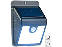 Luminea Solar-LED-Wandleuchte mit Bewegungssensor & Nachtlicht-Funktion, 50 lm; Wetterfester LED-Fluter (tageslichtweiß) Wetterfester LED-Fluter (tageslichtweiß) Wetterfester LED-Fluter (tageslichtweiß) 
