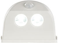 Luminea Batterie-LED-Türleuchte, Bewegungs-/Lichtsensor, 0,4 W, 50 lm, weiß; LED-Kolben E14 (warmweiß) LED-Kolben E14 (warmweiß) LED-Kolben E14 (warmweiß) 