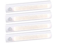 Luminea 4er-Set Batterie-LED-Schrankleuchten, PIR & Lichtsensor, 6000K ,0,6 W; LED-Unterbaulampen (warmweiß) LED-Unterbaulampen (warmweiß) LED-Unterbaulampen (warmweiß) LED-Unterbaulampen (warmweiß) 