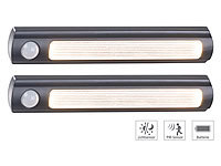 Luminea 2er-Set LED-Schrankleuchte, PIR & Lichtsensor, 0,6 W, 25 Lm, 3000 K; LED-Unterbaulampen (warmweiß) LED-Unterbaulampen (warmweiß) LED-Unterbaulampen (warmweiß) LED-Unterbaulampen (warmweiß) 