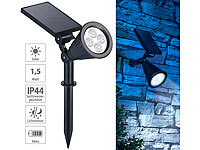 Luminea Solar-LED-Spot mit Erdspieß für Garten & Co, 200 Lumen, 1,5 Watt, IP44; LED-Solar-Fluter mit Bewegungsmelder LED-Solar-Fluter mit Bewegungsmelder LED-Solar-Fluter mit Bewegungsmelder 