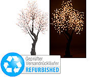 Luminea LED-Deko-Kirschbaum, 576 beleuchtete Blüten, 200 cm, Versandrückläufer; LED-Flammen-Lampe (E27) mit Beleuchtungs-Modi und Schwerkraftsensor LED-Flammen-Lampe (E27) mit Beleuchtungs-Modi und Schwerkraftsensor 