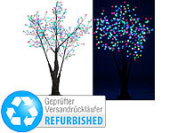 Luminea LED-Deko-Kirschbaum, 336 farbig beleuchtet, Versandrückläufer; LED-Flammen-Lampe (E27) mit Beleuchtungs-Modi und Schwerkraftsensor 