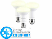 Luminea LED-Beleuchtung E27 R63, Reflektor-Glühbirnen E27 LED; LED-Solar-Fluter mit Bewegungsmelder LED-Solar-Fluter mit Bewegungsmelder LED-Solar-Fluter mit Bewegungsmelder 