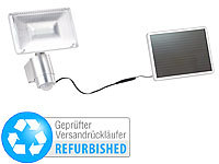Luminea Solar-LED-Strahler aus Aluminium mit PIR-Sensor, Versandrückläufer; Solar-LED-Wandlichter mit Nachtlicht-Funktion, Wetterfeste LED-Fluter mit Radar-Bewegungssensor (warmweiß) 