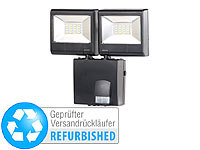 Luminea Duo-LED-Außenstrahler mit PIR-Sensor, 16 Watt,Versandrückläufer; Wasserfeste LED-Fluter (warmweiß) 
