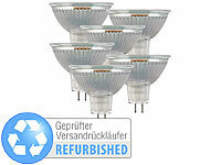 Luminea 6er-Set LED-Glas-Spots GU5.3, 3W (ersetzt 25W), Versandrückläufer; LED-Tropfen E27 (warmweiß) 
