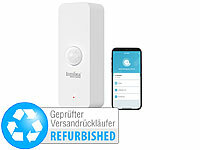 Luminea Home Control Bewegung Melder Batterie; WLAN-Tür & Fensteralarme WLAN-Tür & Fensteralarme WLAN-Tür & Fensteralarme 