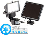 Luminea Solar-LED-Wand-Fluter für außen, Bewegungssensor (Versandrückläufer); Solar-LED-Wandlichter mit Nachtlicht-Funktion, Wetterfeste LED-Fluter mit Radar-Bewegungssensor (warmweiß) 